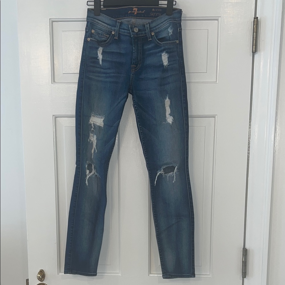 7 For All Mankind Ripped Denim Jeans